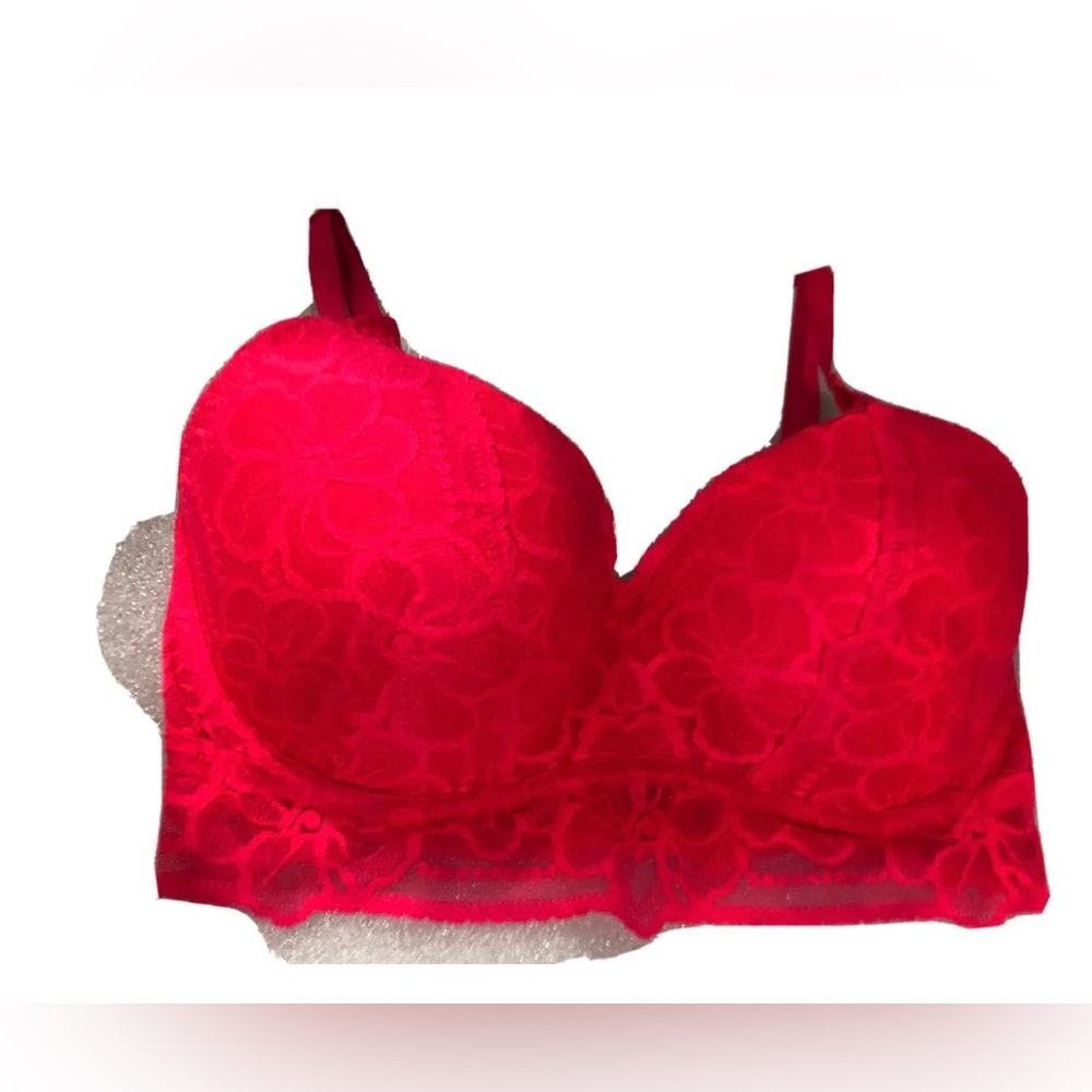 Victoria’s Secret PINK Padded Bralette Lace Sz-Small(D-DD) Bright Pink